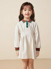 Mini Bala Girls' Polo Dress: Baby American Retro Fashion Sweet College Style Dress